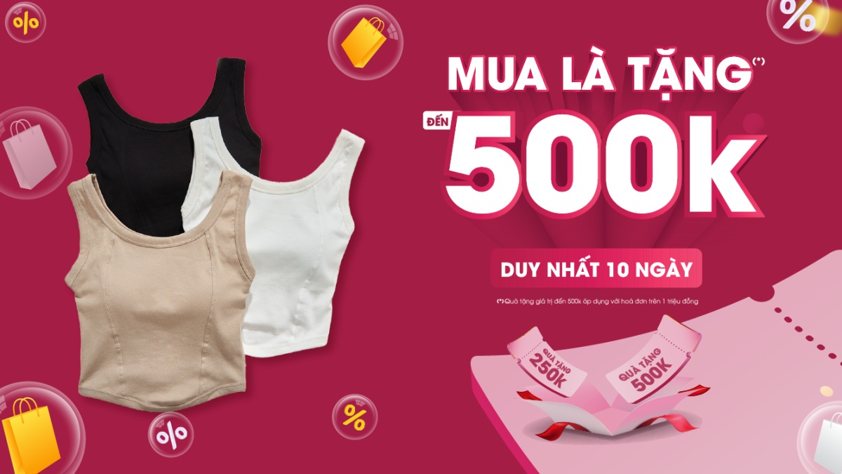 Tặng miễn phí áo dây nâng ngực trị giá 250K khi mua hàng tại Mialala