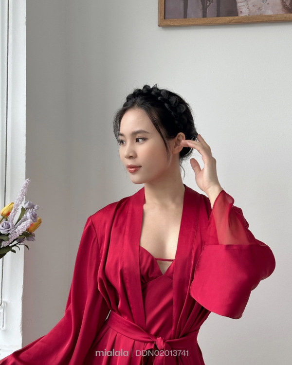 Áo choàng ngủ lụa DDN02013741