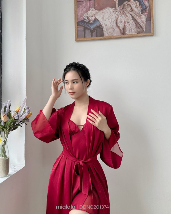 Áo choàng ngủ lụa DDN02013741