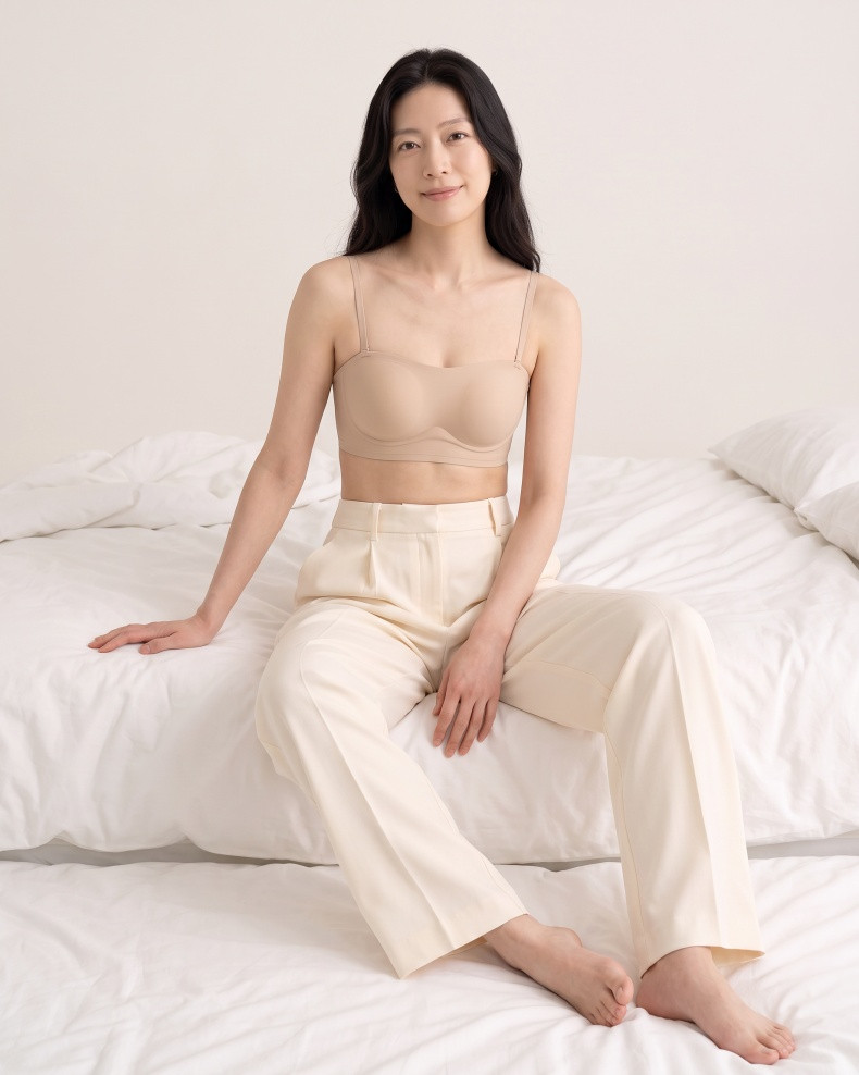 Áo Quây Su Lạnh Chống Tụt Không Viền Đệm Mỏng 1cm 