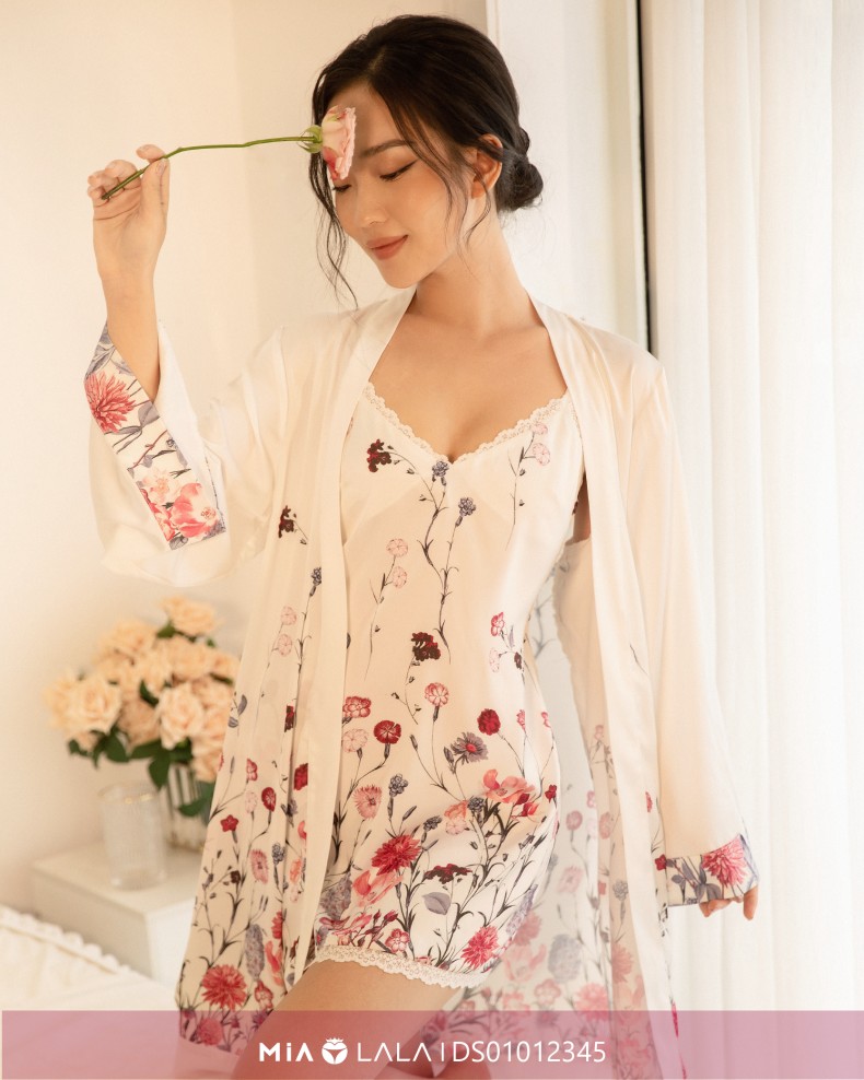 Set áo choàng ngủ lụa DS01012345